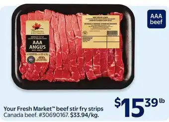 Walmart Your Fresh Market beef stir fry strips offer