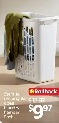 Walmart Sterilite rectangular open laundry hamper offer