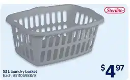 Walmart Sterilite 53 L laundry basket offer