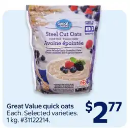 Walmart Great Value quick oats offer