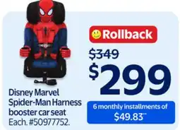 Walmart Disney Marvel Spider-Man Harness booster car seat offer