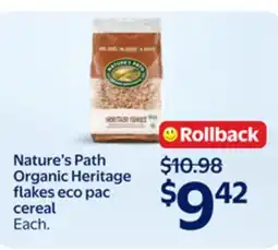 Walmart Nature's Path Organic Heritage flakes eco pac cereal offer