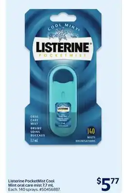 Walmart Listerine PocketMist Cool Mint oral Care Mist offer