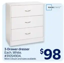 Walmart 3-Drawer dresser MAINSTAYS offer