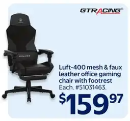 Walmart Luft-400 Mesh & Faux Leather Office Gaming Chair with Footrest offer