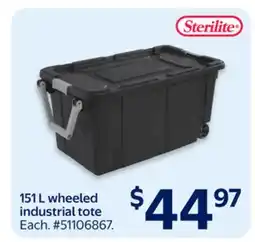 Walmart 151 L Wheeled Industrial Tote offer
