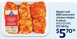 Walmart Maple Leaf BBQ seasoned chicken thighs offer