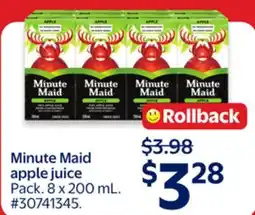 Walmart Minute Maid apple juice offer