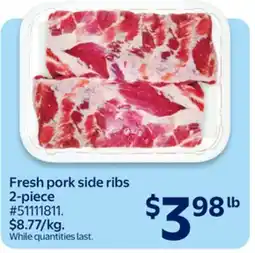 Walmart Fresh pork side ribs 2-piece offer