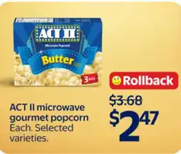 Walmart ACT II microwave gourmet popcorn offer