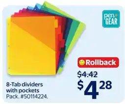 Walmart 8-Tab dividers with pockets offer