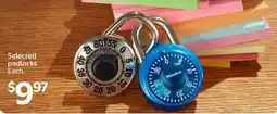 Walmart Selected padlocks offer