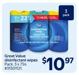 Walmart Great Value disinfectant wipes offer