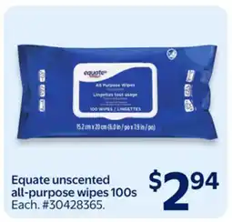 Walmart Equate unscented all-purpose wipes offer