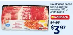 Walmart Great Value bacon offer