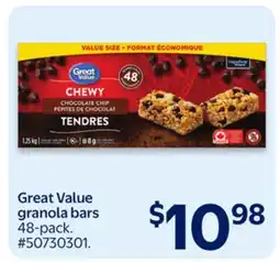 Walmart Great Value granola bars offer