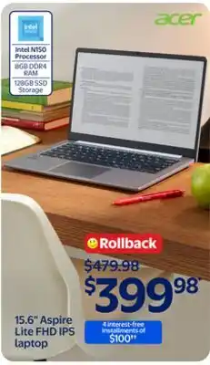 Walmart 15.6 Aspire Lite FHD IPS laptop offer