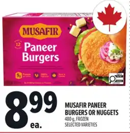 Metro MUSAFIR PANEER BURGERS OR NUGGETS offer