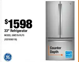 Home Depot 33 Refrigerator offer