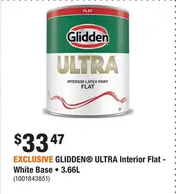 Home Depot EXCLUSIVE GLIDDEN ULTRA Interior Flat - White Base • offer