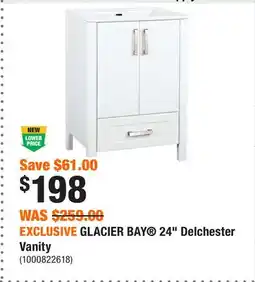 Home Depot EXCLUSIVE GLACIER BAY 24 Delchester Vanity offer