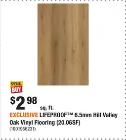 Home Depot EXCLUSIVE LIFEPROOF 6.5mm Hill Valley Oak Vinyl Flooring (20.06SF) offer