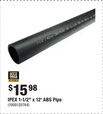 Home Depot IPEX 1-1/2 x 12' ABS Pipe offer