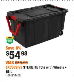 Home Depot EXCLUSIVE STERILITE Tote with Wheels • offer