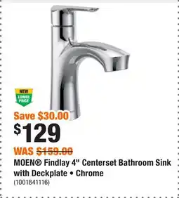 Home Depot MOEN Findlay 4 Centerset Bathroom Sink with Deckplate • Chrome offer