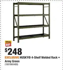 Home Depot EXCLUSIVE HUSKY 4-Shelf Welded Rack • Army Green offer