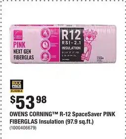 Home Depot OWENS CORNING R-12 SpaceSaver PINK FIBERGLAS Insulation (97.9 sq.ft.) offer
