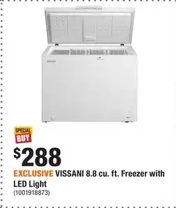 Home Depot EXCLUSIVE VISSANI 8.8 cu. ft. Freezer with LED Light offer