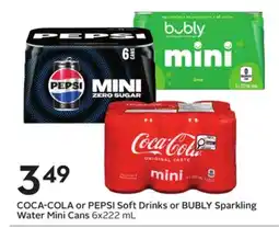 Sobeys Soft Drinks or Sparkling Water Mini Cans offer