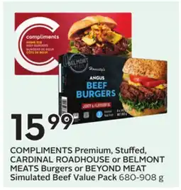 Sobeys COMPLIMENTS Premium, Stuffed, or Burgers or Simulated Beef Value Pack offer
