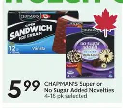 Sobeys Super or No Sugar Added Novelties offer