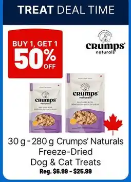 Ren’s Pets Depot Crumps' Naturals Freeze-Dried Dog & Cat Treats offer