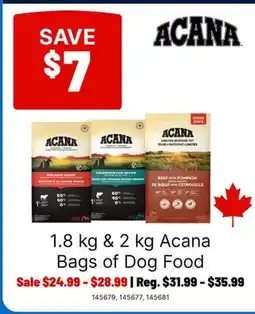 Ren’s Pets Depot 1.8 kg & 2 kg Acana Bags of Dog Food offer