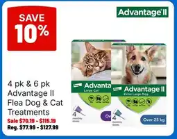 Ren’s Pets Depot 4 pk & 6 pk Advantage II Flea Dog & Cat Treatments offer