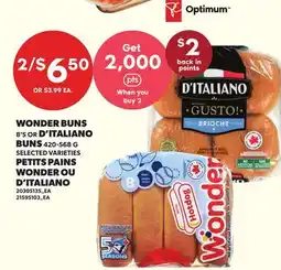 Independent Grocer WONDER BUNS 8'S OR D'ITALIANO BUNS offer