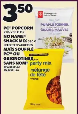 Independent Grocer PC MAÏS SOUFFLÉ, 220/250 G OR NO NAME SNACK MIX offer