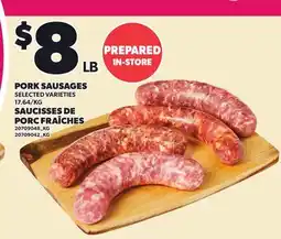 Independent Grocer PORK SAUSAGES offer