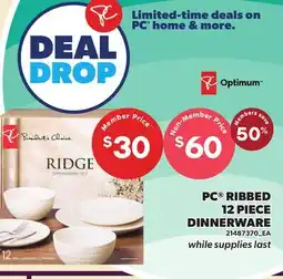 Independent Grocer PC RIBBED 12 PIECE DINNERWARE offer