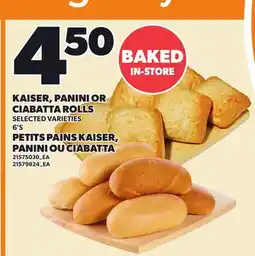 Independent Grocer KAISER PANINI OR CIABATTA ROLLS, 6'S offer