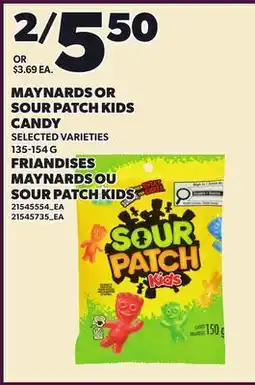 Independent Grocer MAYNARDS OR SOUR PATCH KIDS CANDY offer