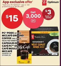 Independent Grocer PC PODS 30'S OR MCCAFÉ GROUND COFFEE 290/300 G offer