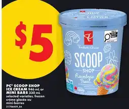 No Frills PC SCOOP SHOP ICE CREAM, 946 ML OR MINI BARS, 330 ML offer
