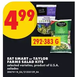 No Frills EAT SMART OR TAYLOR FARMS SALAD KITS offer