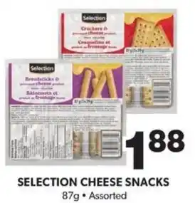 Selection cheese snacks