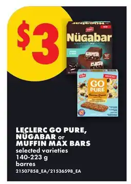 No Frills LECLERC GO PURE, NÜGABAR OR MUFFIN MAX BARS offer
