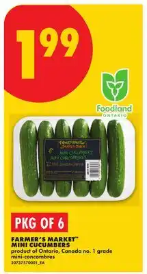 No Frills FARMER'S MARKET MINI CUCUMBERS, PKG OF 6 offer